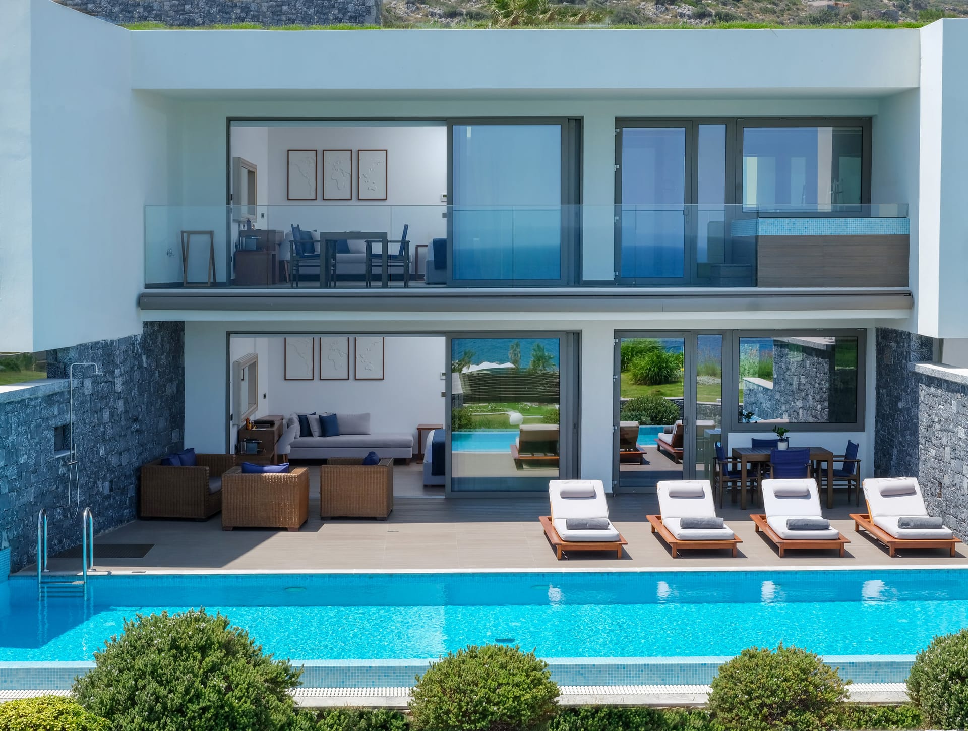 Dream Princess Villa 2 bedrooms in 2 floors Sea View with private pool outdoor whirlpool & SoulSauna