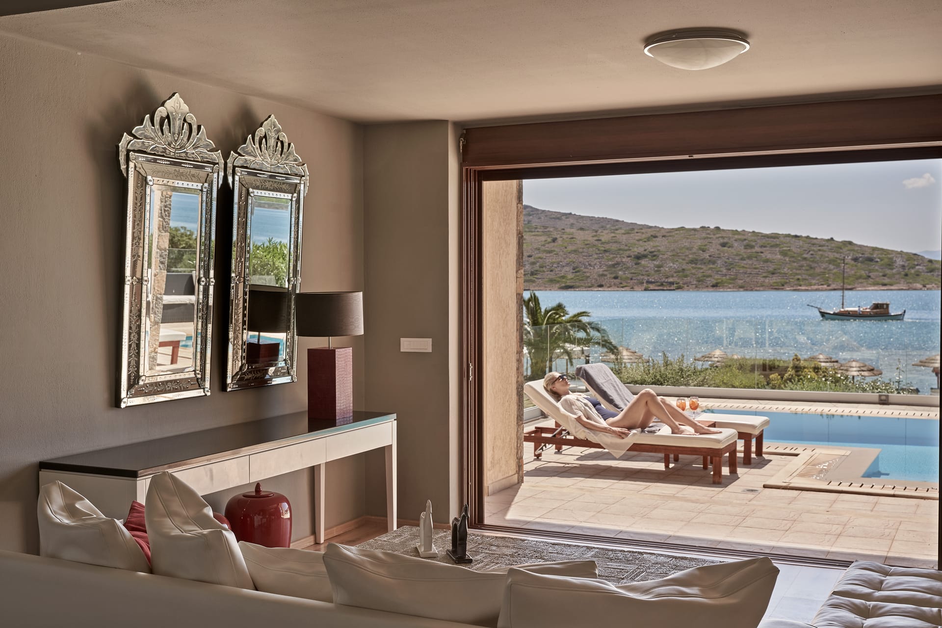 Elounda Seafront Villa | private pool & Sea View