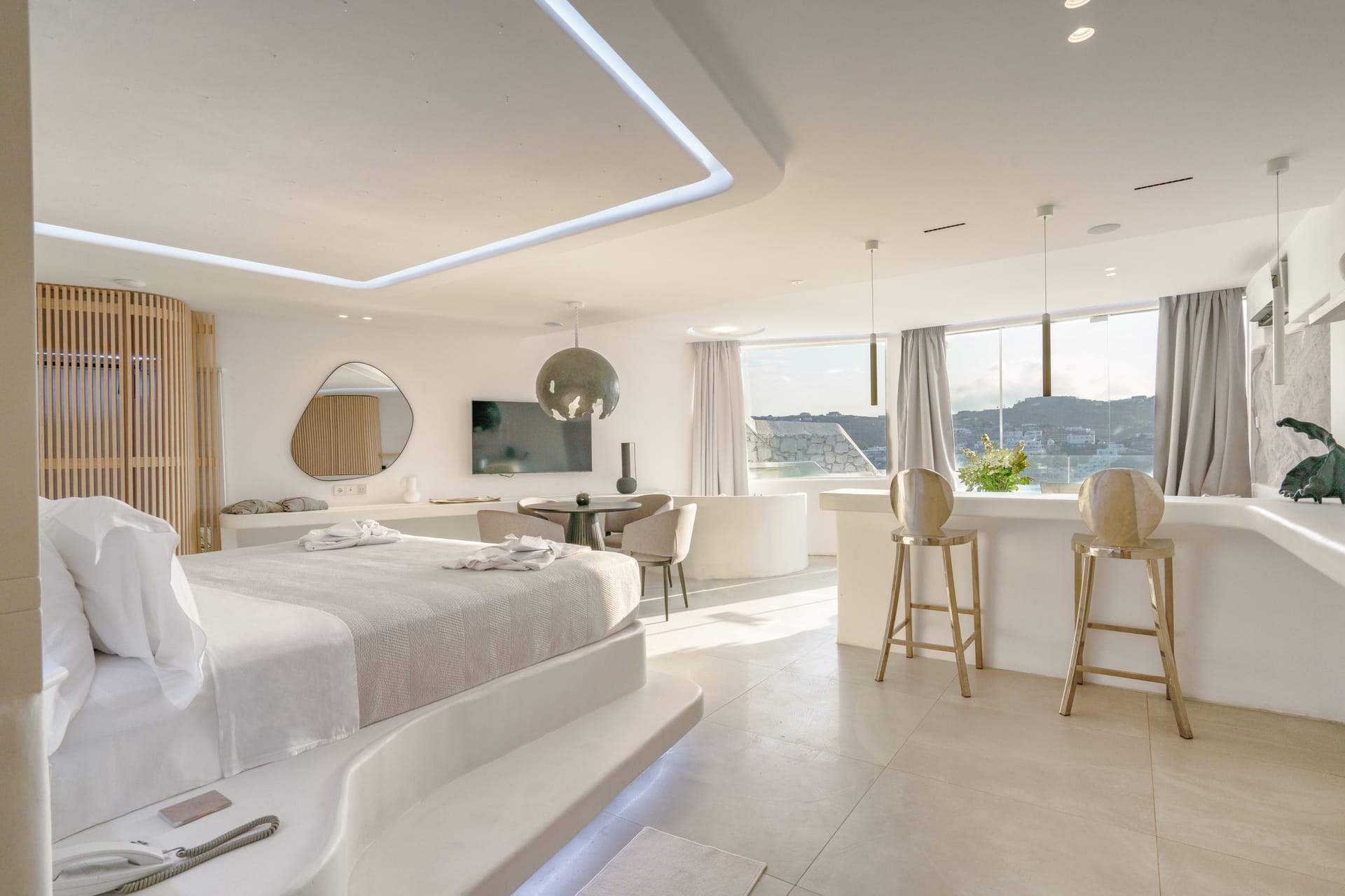 Mykonos Honeymoon Luxury Suite with Outdoor Jetted Tub