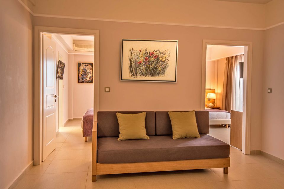 Family room with two bedrooms and with pool or garden view