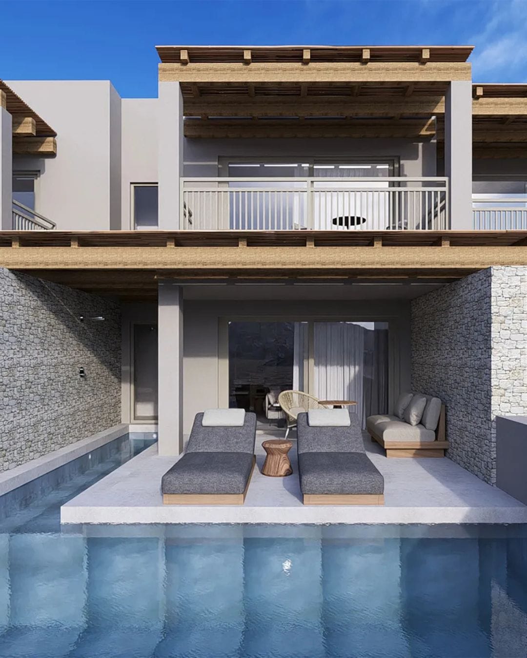 Blue Junior Suite Sea View Private Pool