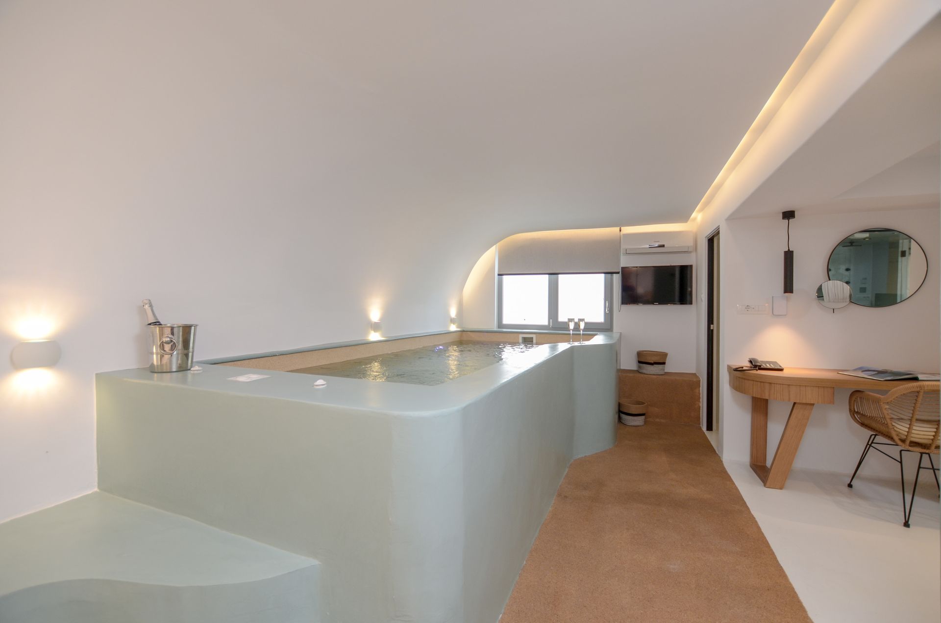 atalanta semibasement suite with steam bath and indoor heated plunge pool