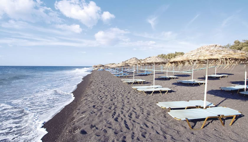 Perissa Beach, Perissa, Santorini, Greece